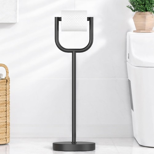 Matte black toilet roll holder - roll,