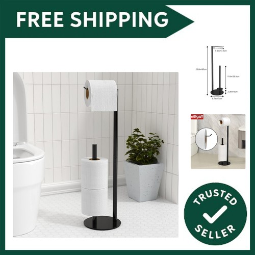 Black toilet paper holder - toilet,